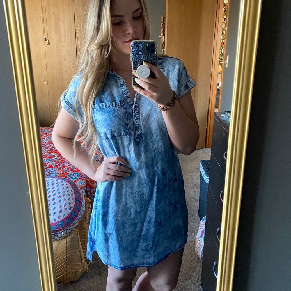 Rock & Republic blue acid wash dress
